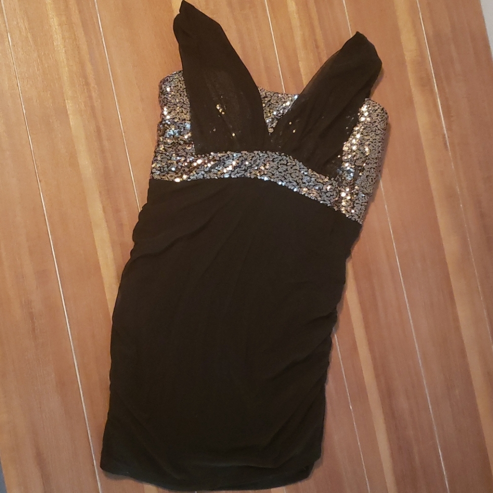 Sequin convertible mini dress